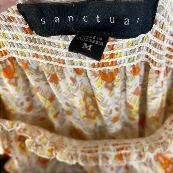 Sanctuary Yellow Gold Geometric Aztec Mid Dress Boho Cold Shoulder size Medium - Picture 13 of 13